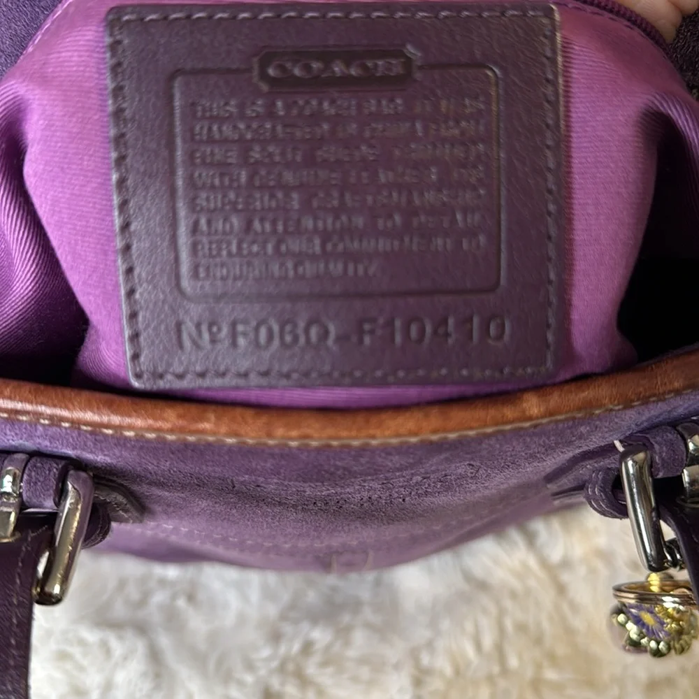 COACH PURPLE SUEDE BAG - Picture 15 of 16